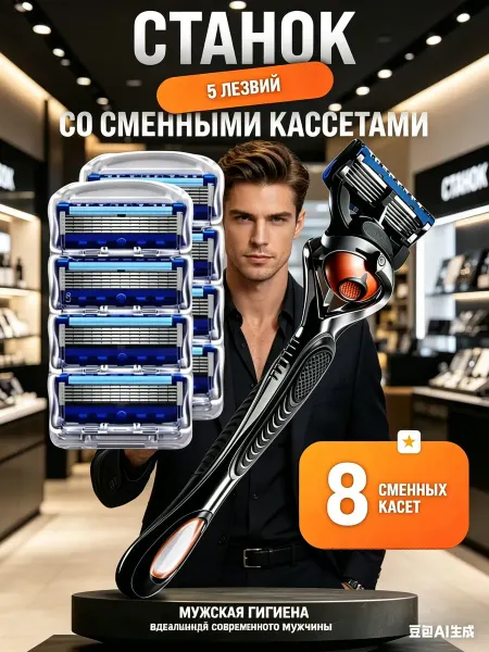 DORCO Мужская и женская многоразовая бритва с кассетами
