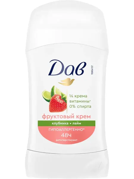 Dove Антиперспирант-карандаш Клубника и лайм, 40 мл