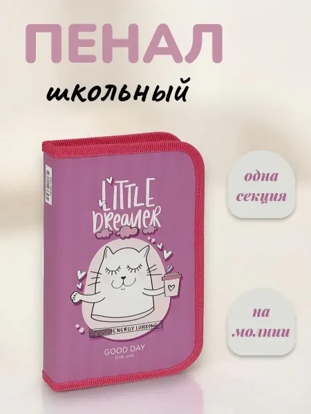 Пенал школьный одна секция Dreamer