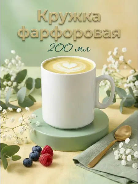 Добрушский фарфоровый завод Кружка для чая и кофе 200 мл "Непоседа" фарфоровая