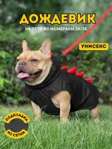Попона облегченная для собак "Дракон дождя", размер XL+, черный/красный
