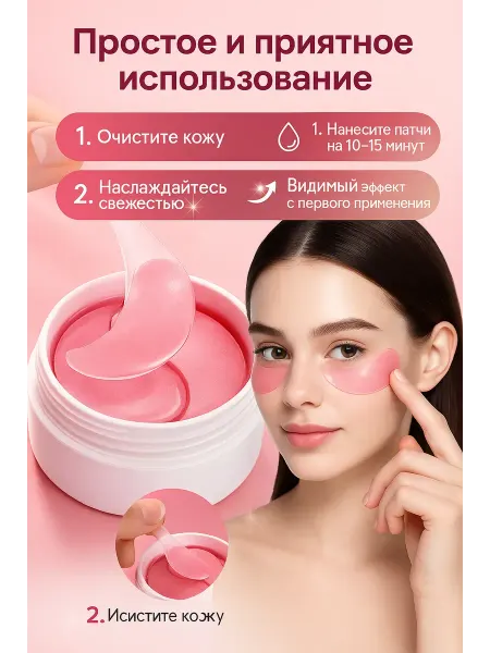 DZHU15 Гидрогелевые патчи под глаза с коллагеном и ниацинамидом