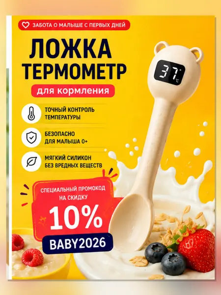 DОМОВИТА Ложка термометр для прикорма силиконовая