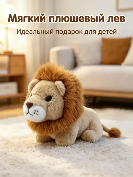 EasySmile Игрушка мягкая Лев Царь зверей