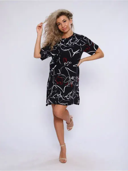 Efalia Туника платье домашнее прямое хлопок