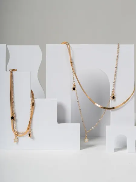 EleganVikShop Бижутерия набор цепочка и браслет