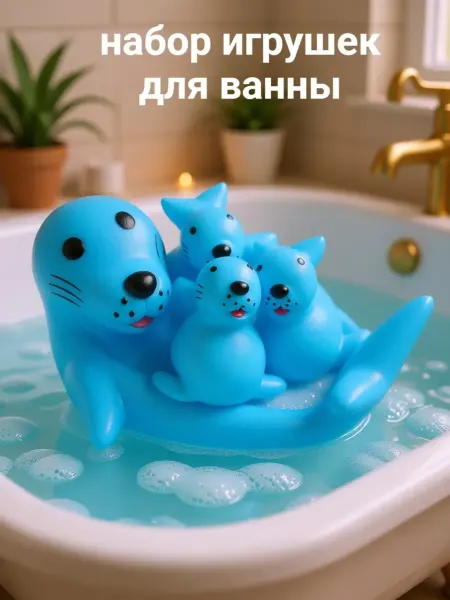 Крошка Я Игрушки для ванны детские, в наборе 4 шт