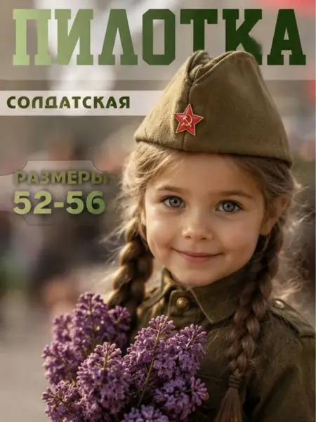 Eva Viktory Пилотка военная солдатская со звездой для детей и взрослых