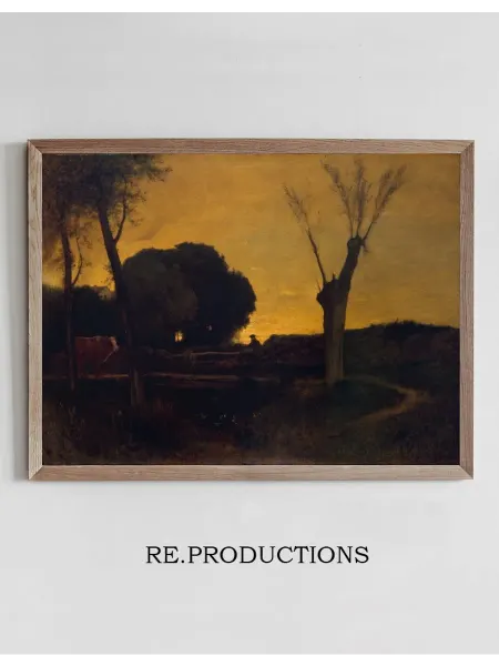 Re.productions Постер Evening at Medfield, Massachusetts - George Inness