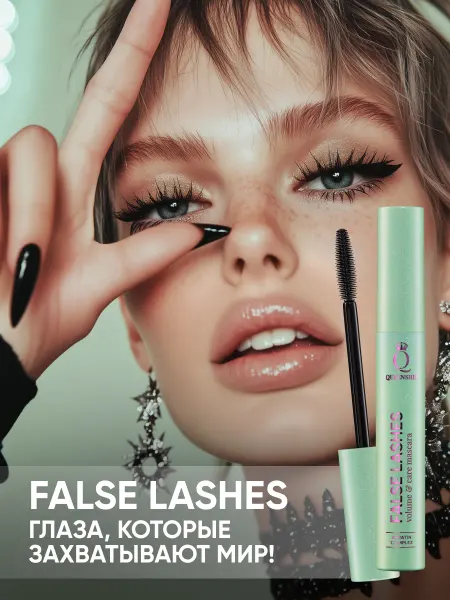 QUEENSHIP LONDON Тушь с эффектом накладных ресниц False Lashes