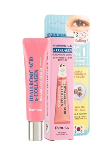 FamilyCosmetics Сыворотка-роллер для век с гиалуроном и коллагеном