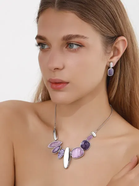 Fancy Lady Ожерелье и серьги бижутерия комплект большой