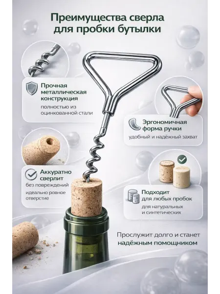 FART26 Штопор для вина механический прочный сверло для пробок