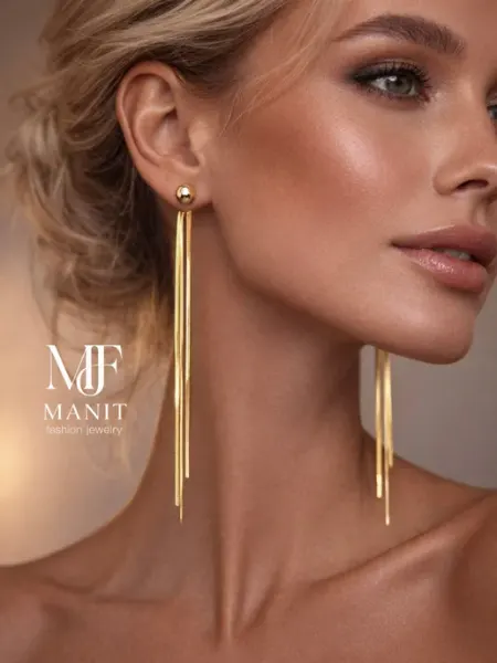 Manit fashion jewelry Серьги бижутерия длинные висячие гвоздики премиум подарочные