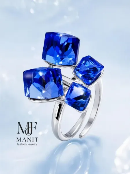 Manit fashion jewelry Кольцо бижутерия крупное объемное премиум подарочное
