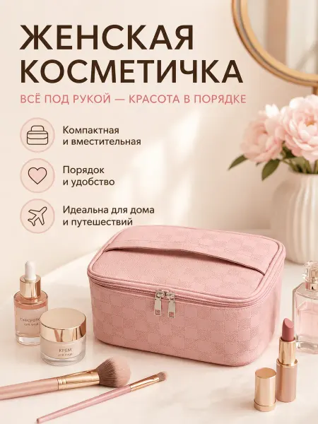 FAUSTINI HOME Косметичка дорожная светло-персиковая