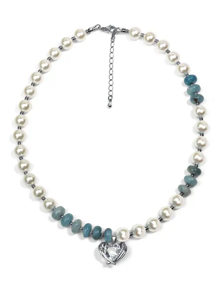 FAVOR JEWELRY Колье с жемчугом, аквамарином бижутерия