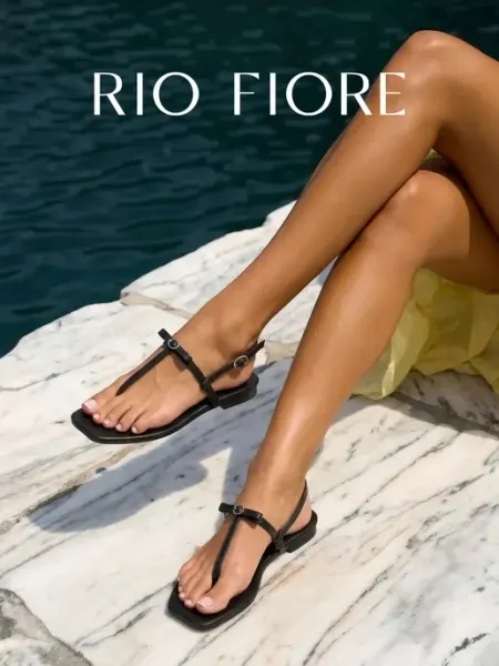 Rio Fiore Босоножки летние с перемычкой через палец с квадратным носом