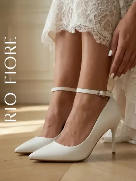 Rio Fiore Туфли на каблуке шпильке лодочки свадебные с ремешком