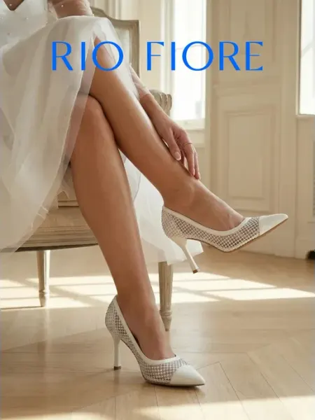 Rio Fiore Туфли на каблуке шпильке лодочки свадебные сетка