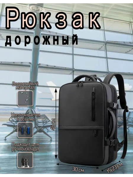 Рюкзак ручная кладь дорожный для путешествия ноутбука учебы
