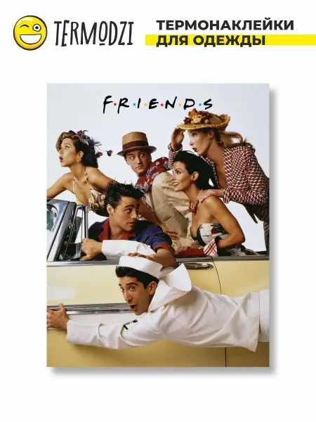 TERMODZI Термонаклейка на одежду Friends на кабриолете