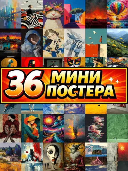 Бумажный дом Fun Минипостеры 36 шт современное искусство