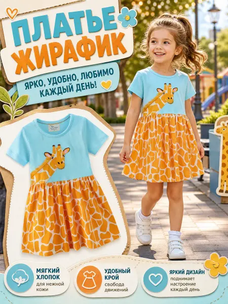 Дочка в тренде Детское платье сарафан летнее в садик