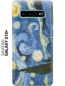Ультратонкий силиконовый чехол-накладка для Samsung Galaxy S10+ с принтом "Звездная ночь"