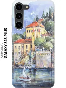 Силиконовый чехол на Samsung Galaxy S23+ / Самсунг С23 Плюс с принтом "Город у моря"