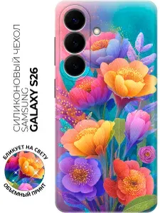 Силиконовый чехол на Samsung Galaxy S26 с принтом "Радуга цветов"