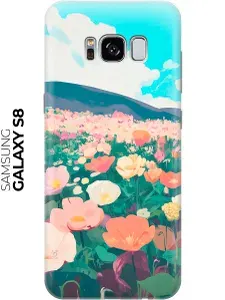 Силиконовый чехол на Samsung Galaxy S8 с принтом "Поле цветов"