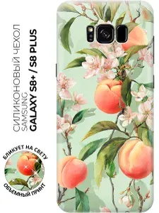 Силиконовый чехол на Samsung Galaxy S8+ с принтом "Мятный сад персиков"