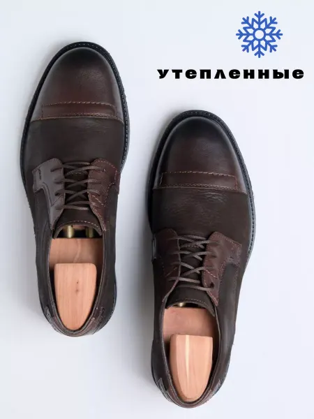 GANS Зимние туфли на каблуке из нубука теплые