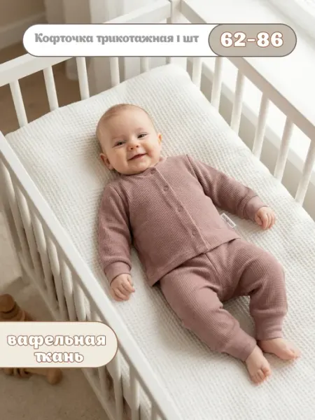 Эскимо. Кофточка для новорожденного, вафельная ткань