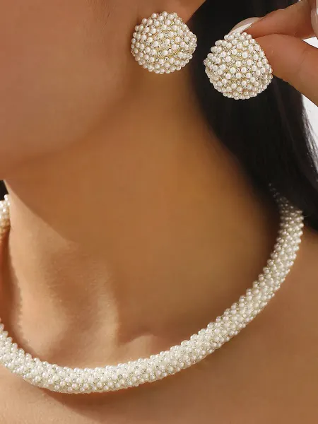 Zilaya Glam Комплект свадебной и вечерней бижутерии колье и серьги