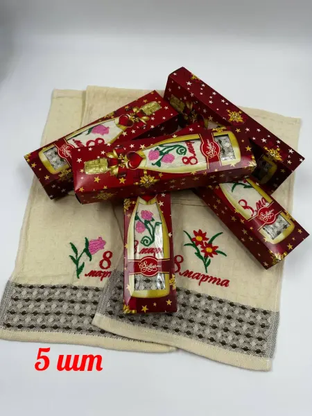 Кухонные полотенца вафельные подарочный набор 5шт