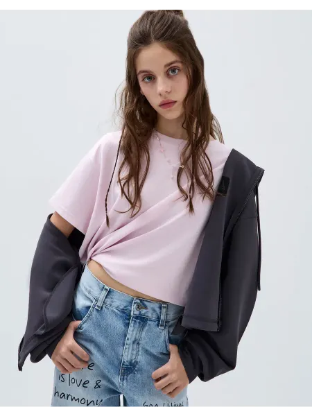 Gloria jeans Розовая базовая футболка прямая (Straight) из джерси