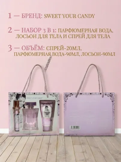 Подарочный набор для женщин: духи, лосьон, кремы для лица и тела