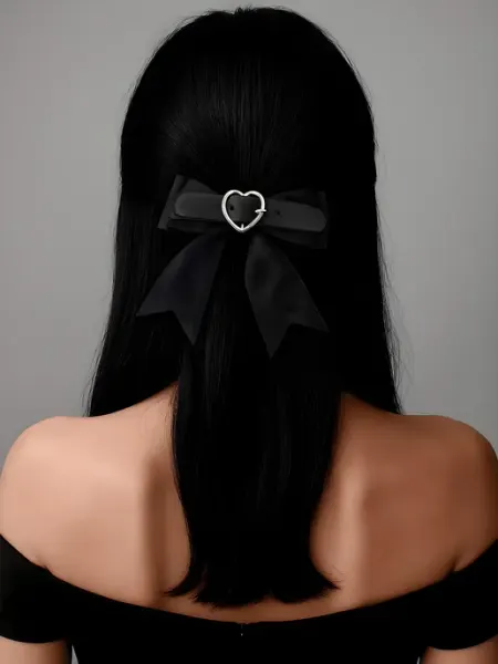 LAWE GOTHIC Готическая заколка-зажим для волос бант Metallic Heart