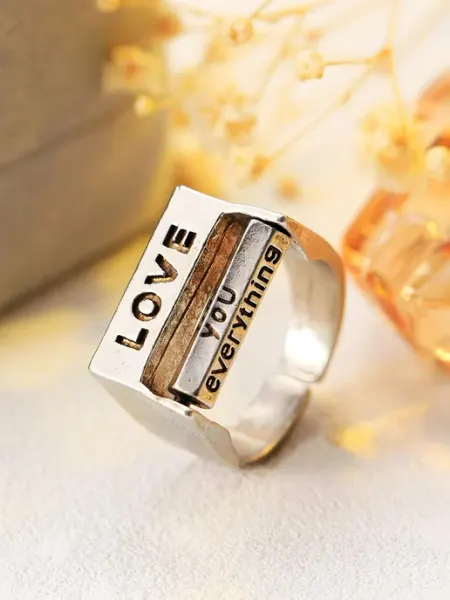 LAWE GOTHIC Крутящееся разъемное готическое ретро кольцо Love 17-20 мм