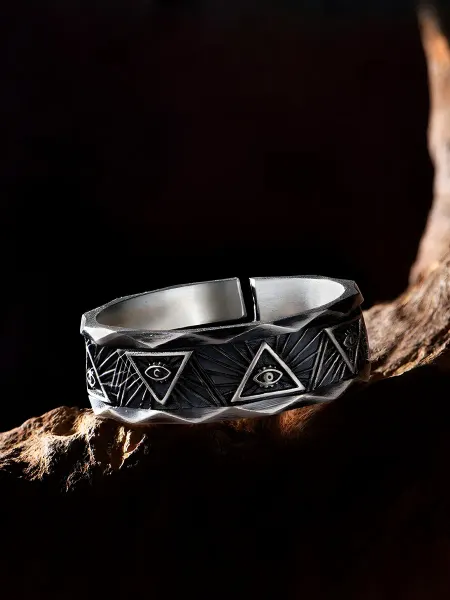 LAWE GOTHIC Разъемное готическое ретро кольцо Всевидящее Око Masons