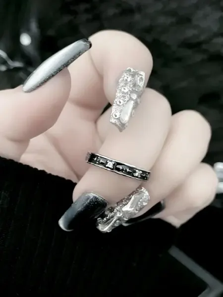 LAWE GOTHIC Разъемное регулируемое готическое кольцо Thin Black