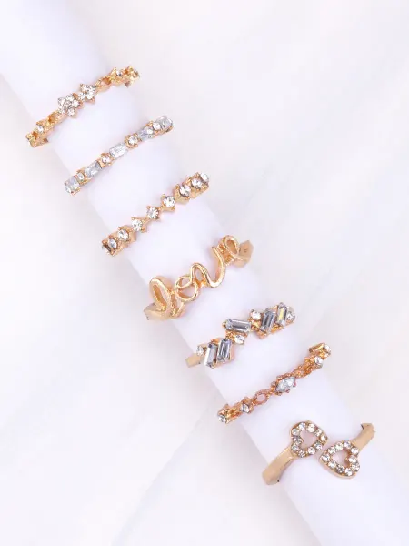GRBD Кольца набор бижутерия Love 7 шт