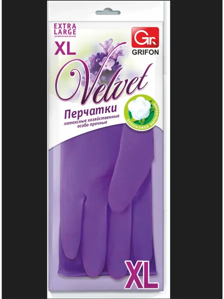 GRIFON Перчатки латексные ароматизированные, с хлопковым напылением