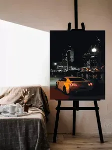 Картина по номерам Nissan GT-R Москва Сити Спорткар