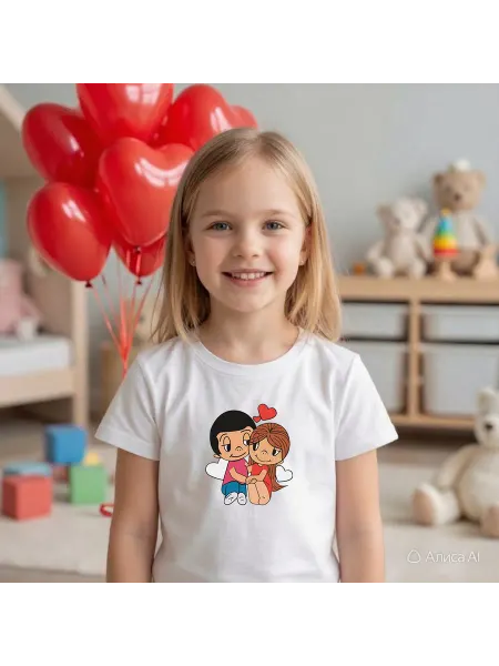 Happy Utka Футболка детская с принтом Love is Любовь это