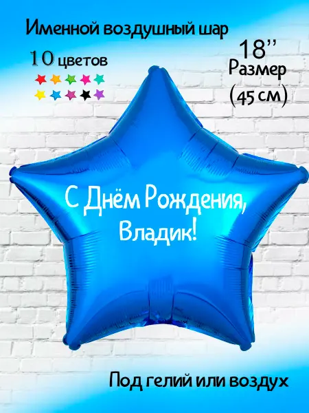 Happy shar Vit Воздушный шарик с именем Владик