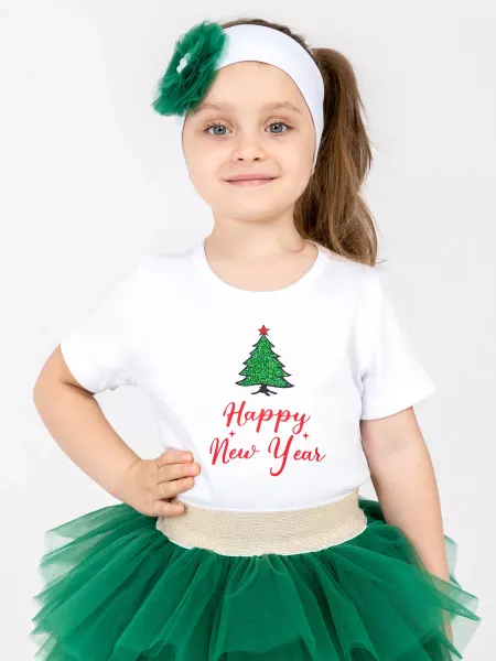 Валерия Мура Футболка "Happy New Year" новогодняя детская
