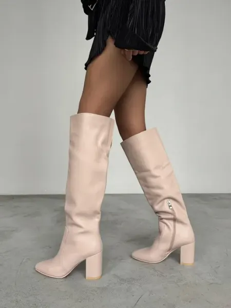 GOLD HEELS Сапоги демисезонные с широким голенищем кожанные